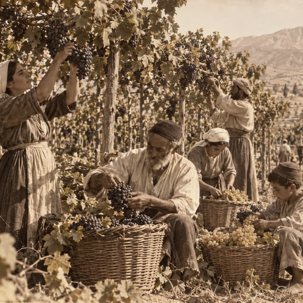 Hands holding freshly harvested table grapes